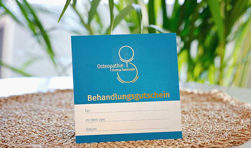 Behandlungsgutschein Osteopathie Theresa Sandmaier