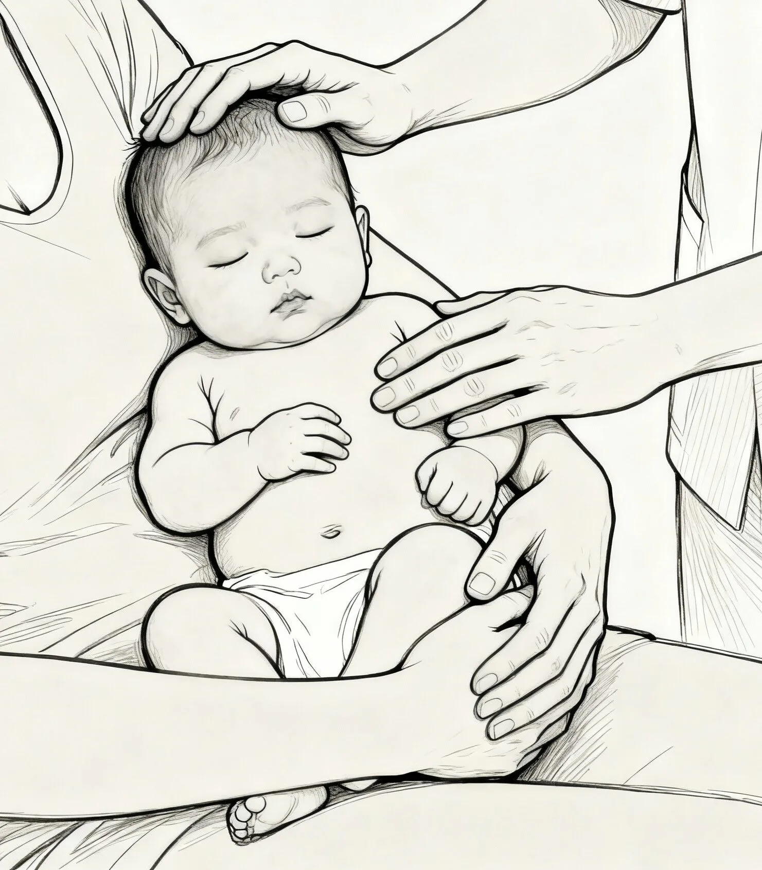 Neugeborenes auf dem Arm der Mutter